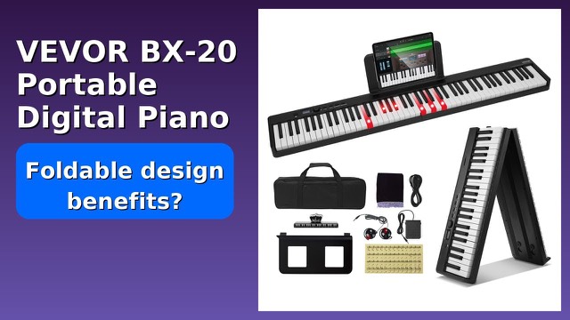 VEVOR BX-20 foldable 88-key portable digital piano in black