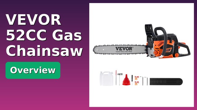 VEVOR CN-52G 52cc petrol chainsaw with 18 inch bar