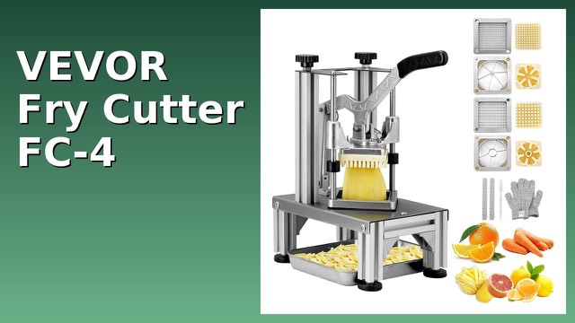 VEVOR commercial French fry cutter with extended handle and food pan
