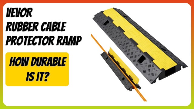 VEVOR black rubber cable protector ramp with a flip-open cover