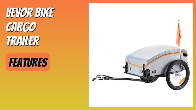 VEVOR foldable bike cargo trailer with waterproof cover and 16-inch wheels