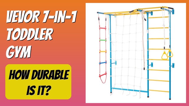 VEVOR multicolour indoor jungle gym with ladders, rings and pull-up bar