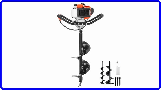 VEVOR 52cc gas post hole digger with auger bits and extension rods