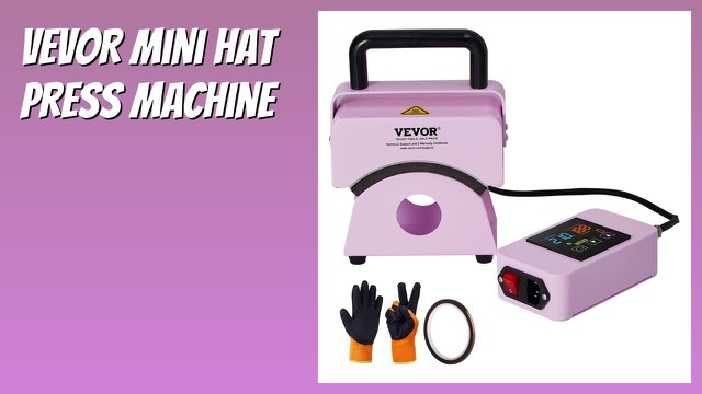 VEVOR purple mini hat heat press with curved heating plate