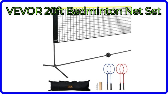 VEVOR portable badminton net with poles, rackets and carry bag