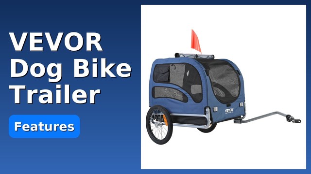 VEVOR folding dog bike trailer in blue and black