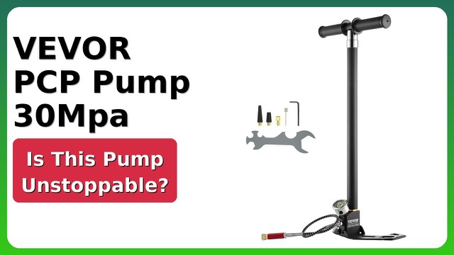 VEVOR 4-stage PCP hand pump with pressure gauge and foldable stand