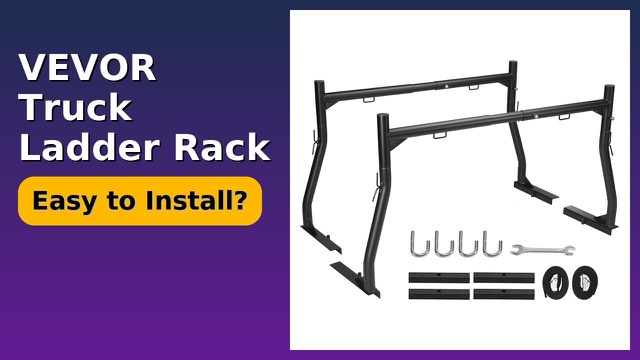VEVOR black steel ladder rack mounted on a pickup truck bed