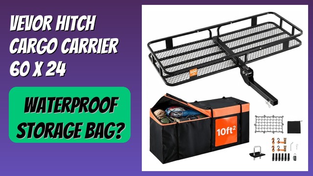 VEVOR folding hitch cargo carrier with waterproof cargo bag on an SUV