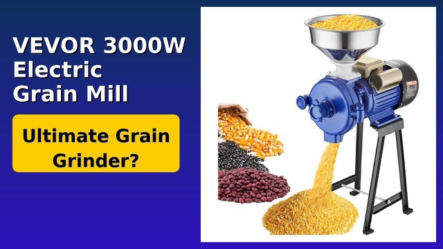 VEVOR GM-001 electric grain mill with stainless steel funnel