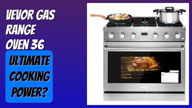 VEVOR freestanding stainless steel gas range with six burners and oven