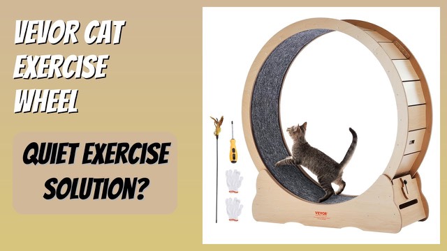 VEVOR yellow wooden cat exercise wheel with detachable carpet