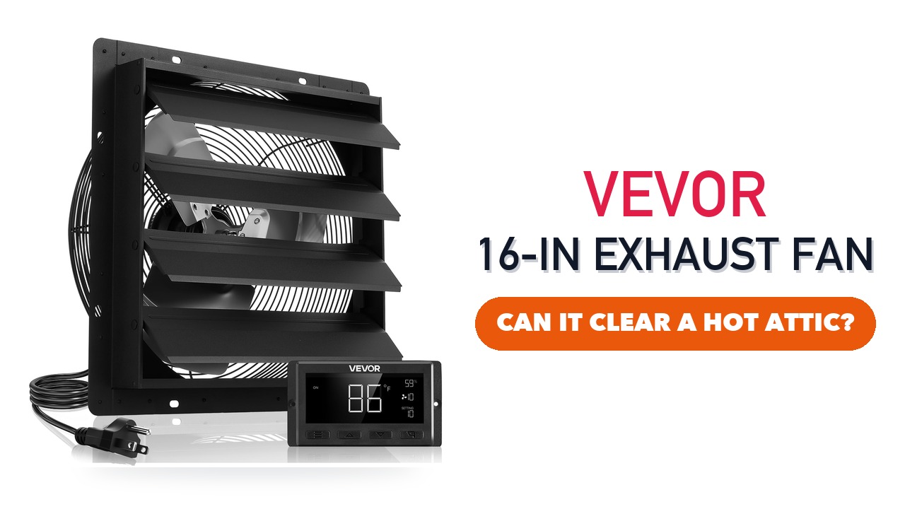 VEVOR 16-inch wall-mounted exhaust fan with automatic shutters