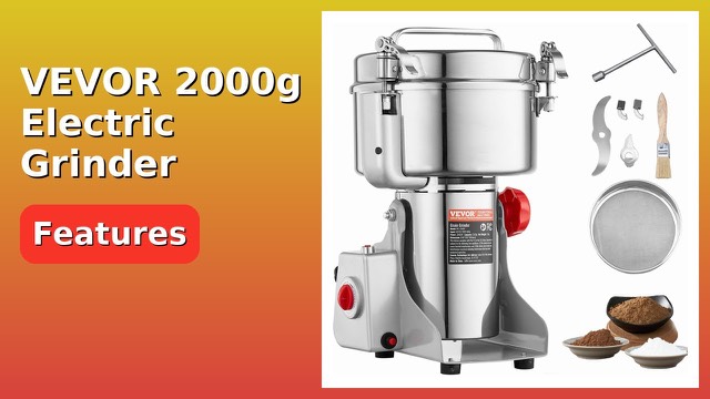 VEVOR HC-2000Y stainless steel swing-type electric grain mill grinder