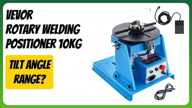 VEVOR HD-10 rotary welding positioner with a three-jaw chuck on a tilting table