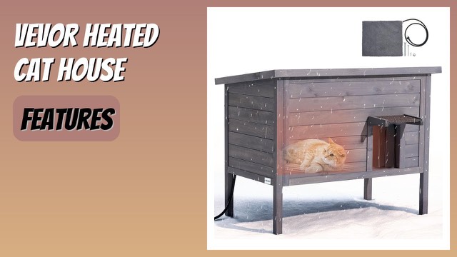 VEVOR insulated wooden outdoor cat house on raised legs with a flap door