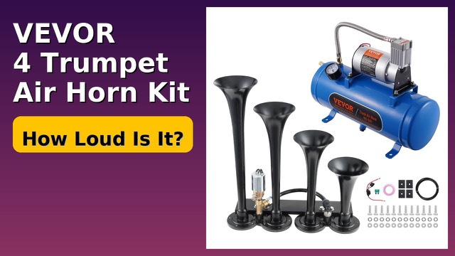 VEVOR HS-660 four trumpet train horn kit with air tank and compressor