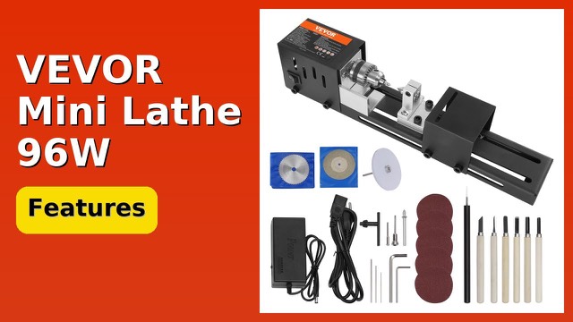 VEVOR HS001 compact mini wood lathe with aluminum base and steel headstock