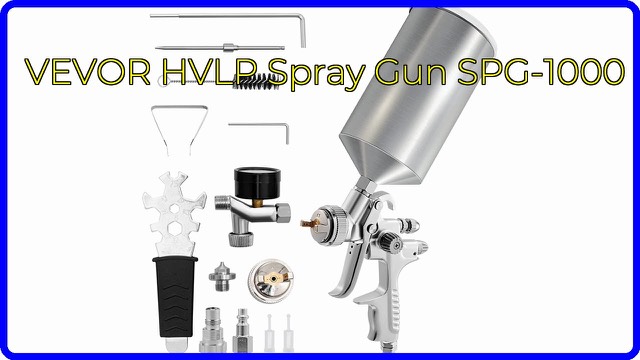 VEVOR HVLP automotive paint spray gun with 1000cc aluminum cup and air regulator