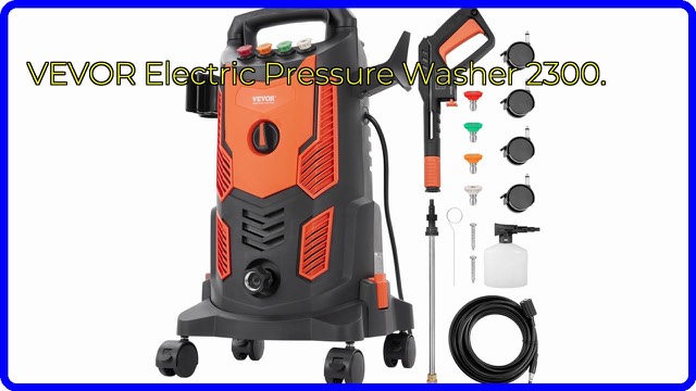 VEVOR HWT23P electric pressure washer with hose, spray gun and nozzles