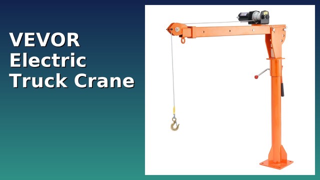 VEVOR folding electric crane mounted in a pickup truck bed