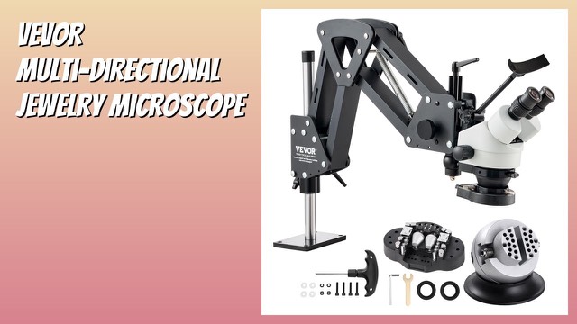 VEVOR stereo jewelry microscope with ring light on a spring bracket stand