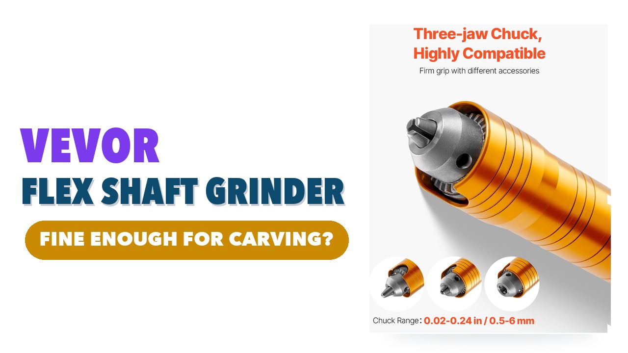 VEVOR flex shaft grinder handpiece with its three-jaw chuck