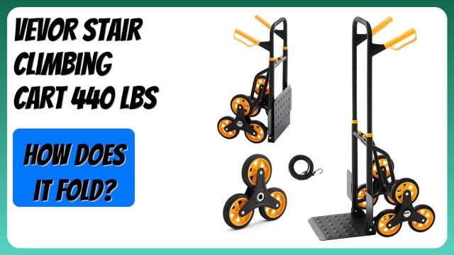 VEVOR folding stair climbing cart hand truck with telescoping handle and bungee cords