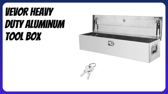 VEVOR silver diamond plate aluminum truck bed tool box with side handle