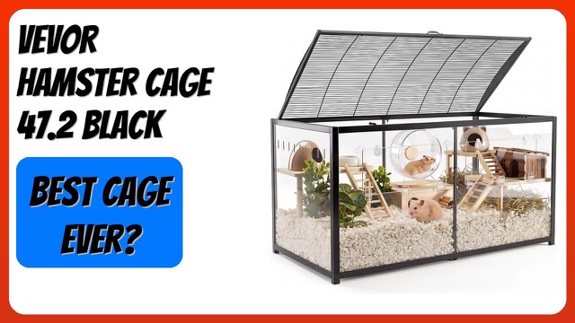 VEVOR large black hamster cage with transparent acrylic panels