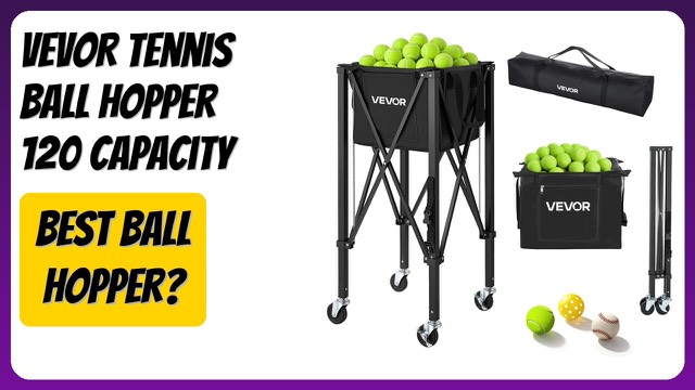 VEVOR foldable tennis ball hopper cart with wheels