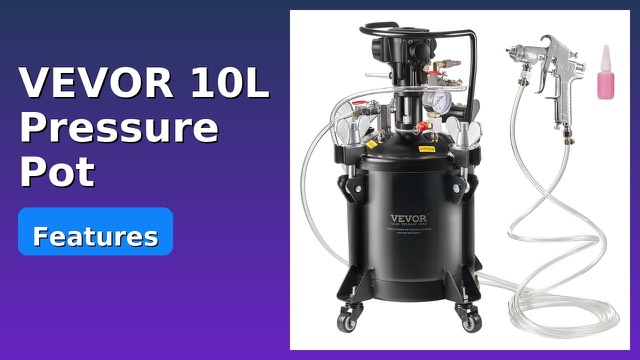 VEVOR 10 litre paint pressure pot tank on caster wheels with spray gun