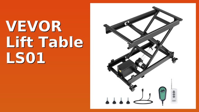 VEVOR black electric scissor lift table on four wheels