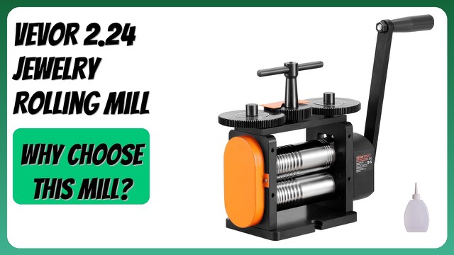 VEVOR KD-Y5255 jewelry rolling mill with steel rollers and a T-bar handle