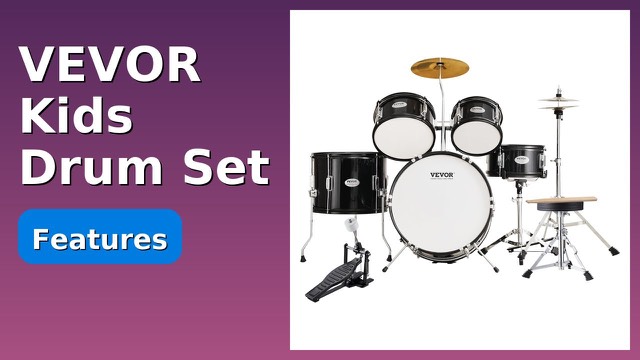VEVOR junior drum kit in black with throne and cymbal