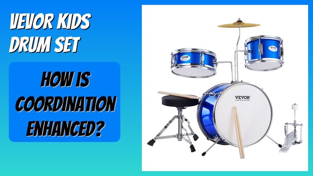 VEVOR blue junior drum set with bass drum, snare, tom, cymbal and throne