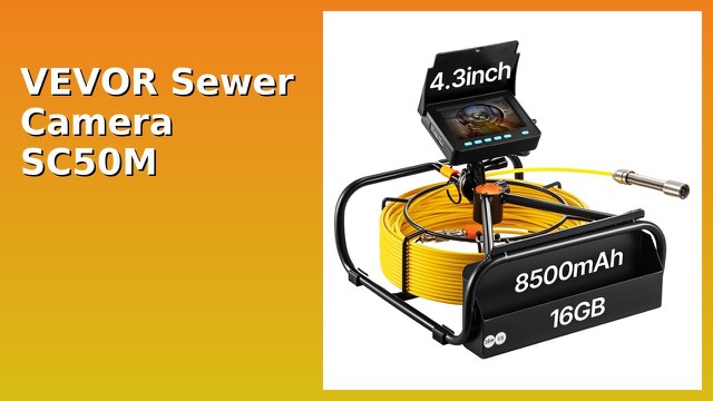 VEVOR sewer inspection camera with cable reel and 4.3-inch monitor