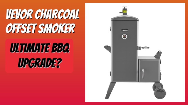 VEVOR KY9072 black charcoal offset smoker with side firebox on wheels