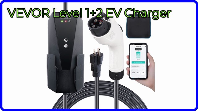 VEVOR portable EV charger with 28-foot cable and storage bag