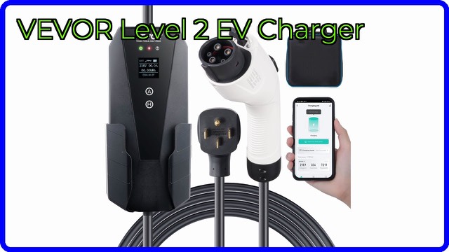 VEVOR portable Level 2 EV charger with coiled charging cable