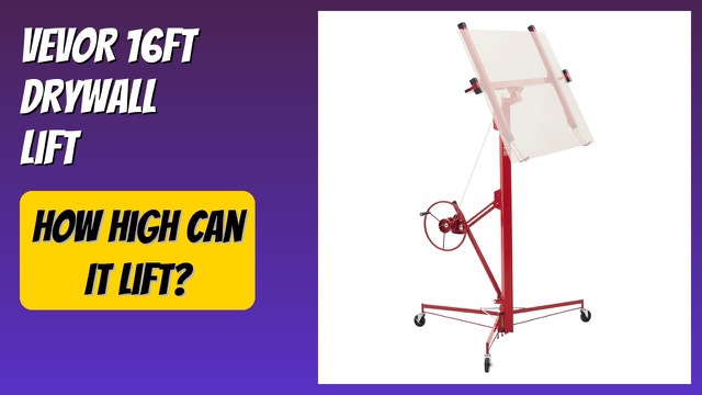 Red VEVOR drywall lift with tripod base and tilting panel cradle