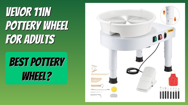 VEVOR white electric pottery wheel with detachable basin and foot pedal