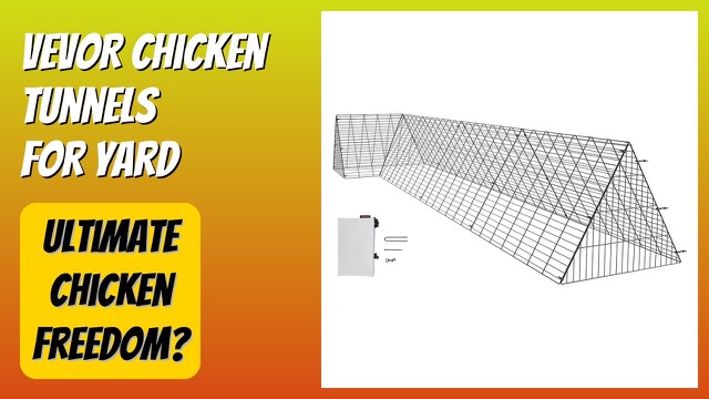 VEVOR black metal chicken tunnel with silver waterproof cover on grass