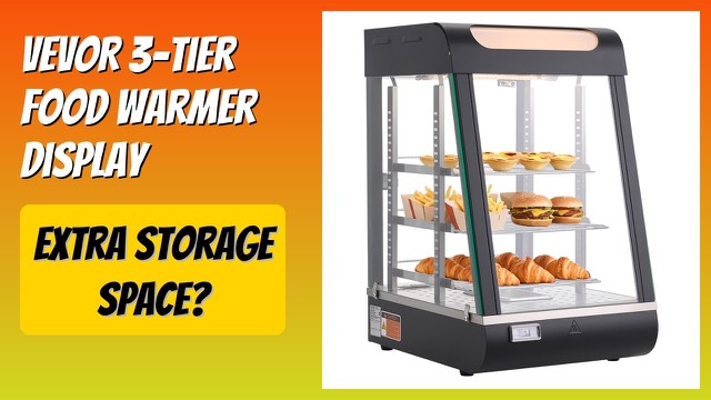 VEVOR 3-tier glass food warmer display with LED lighting
