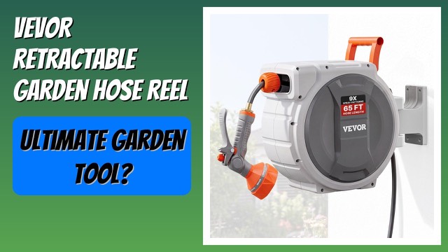 VEVOR wall-mounted retractable garden hose reel with spray nozzle