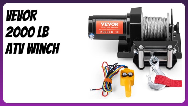 VEVOR 2000 lb electric winch with wired remote and steel cable