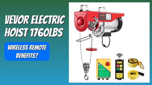VEVOR PA800 electric hoist with steel cable and wireless remote