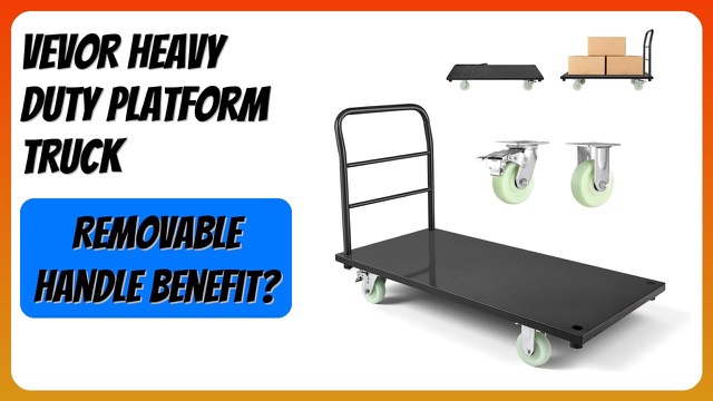 VEVOR heavy-duty steel flatbed platform truck with detachable handle