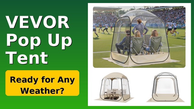 VEVOR clear dome pop-up sports tent set up outdoors