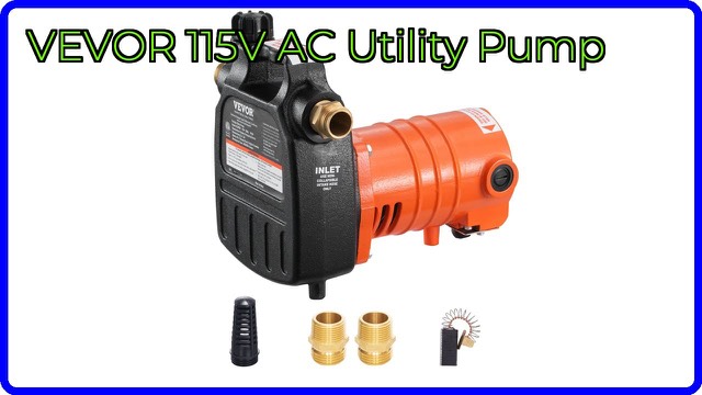 VEVOR cast iron portable electric water transfer pump with brass connectors